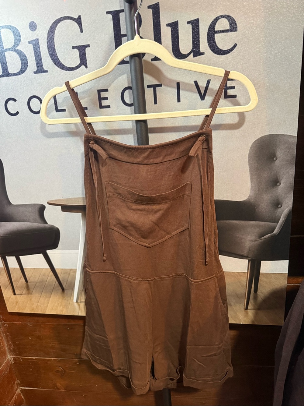 Zenana Outfitters Brown Sleeveless Romper Shorts